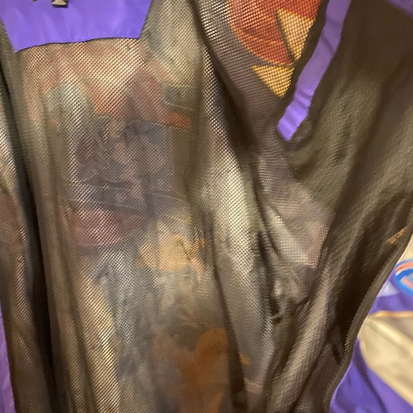 Space Jam Members Only Jacket Mens XL Purple Long Sleeve Hooded Windbreaker - Picture 9 of 9